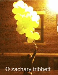 Green Balloons on a Boston Spring Night