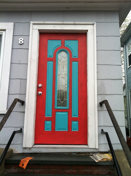 A colorful Boston door.